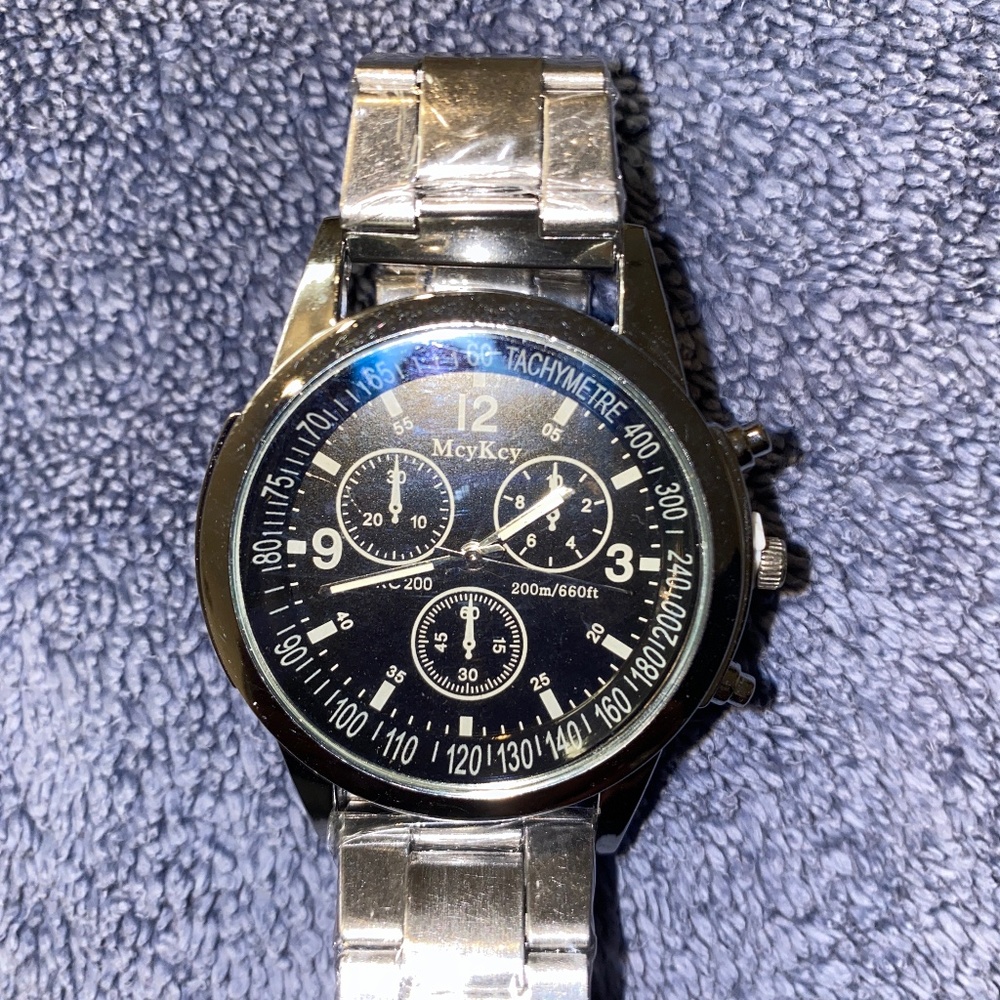 Men’s Black Stainless Steel Watch